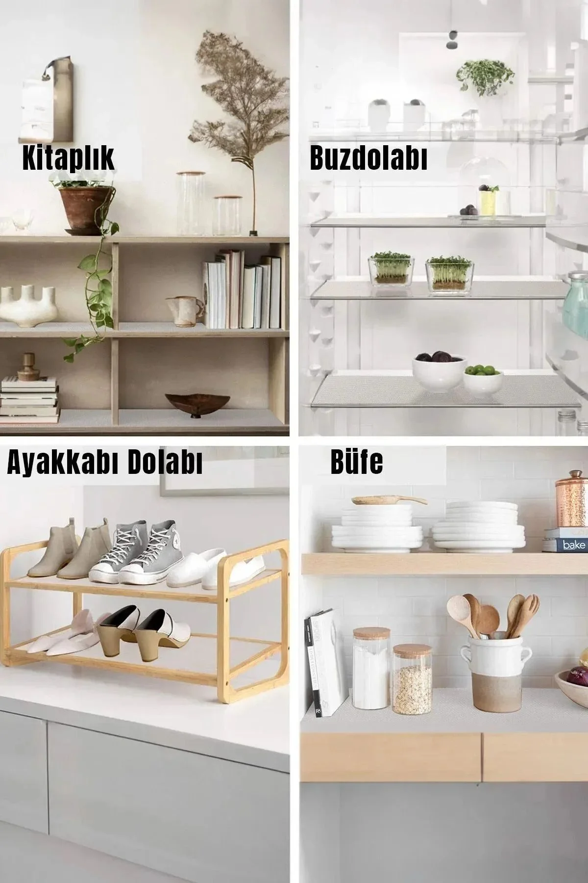 ( 3 ADET ) Çok Amaçlı Pratik Kaydırmaz 45 Cm X 3 Metre Raf Örtüsü (Mutfak-Dolap içi-Buzdolabı )