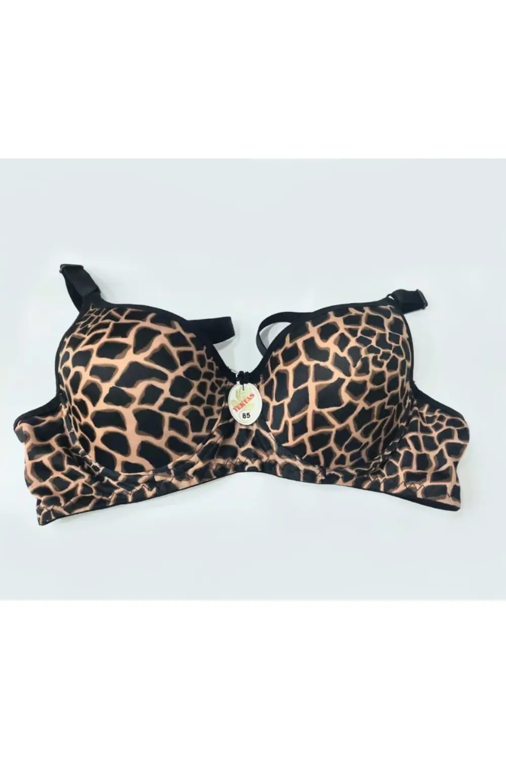 (3 Adet) Desteksiz ve Destekli Afrika Desenli Balenli Sütyen