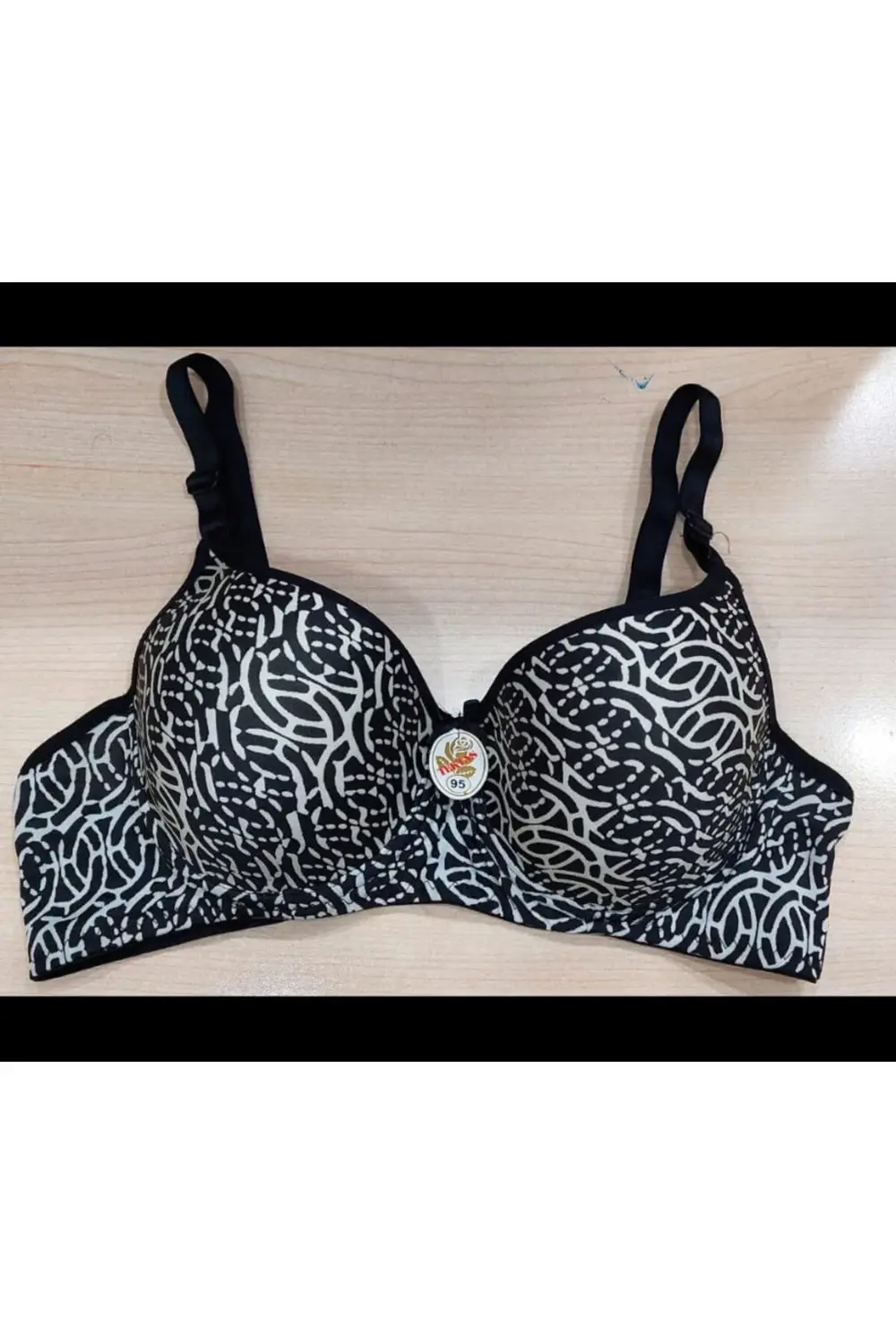 (3 Adet) Desteksiz ve Destekli Afrika Desenli Balenli Sütyen