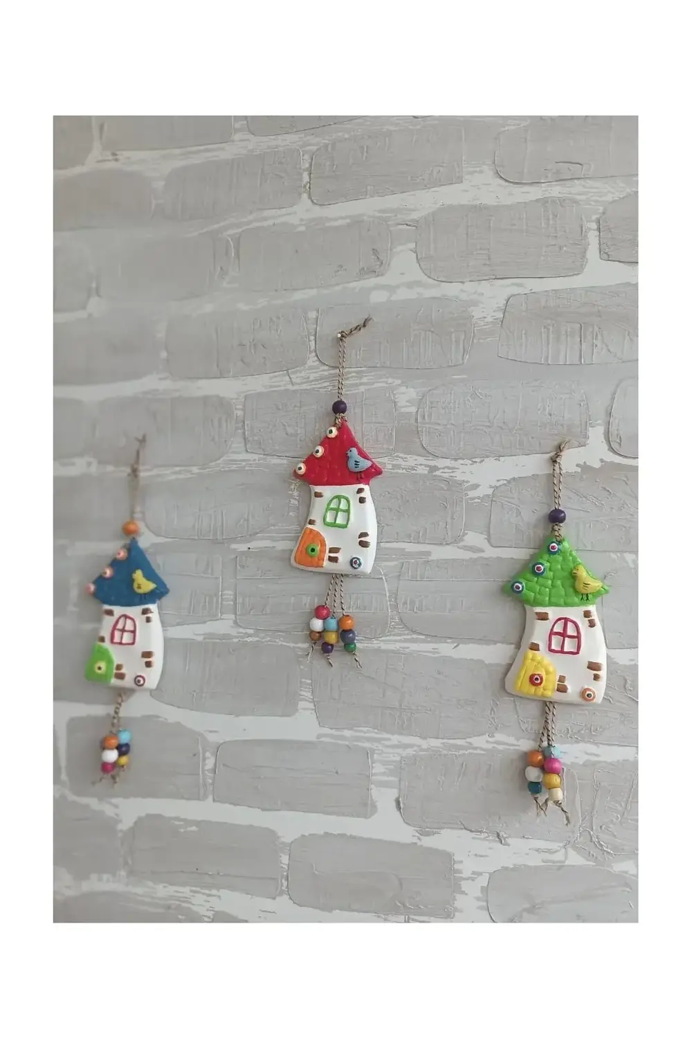 3 Adet El Boyaması Duvar Balkon Ve Bahçe Süsü