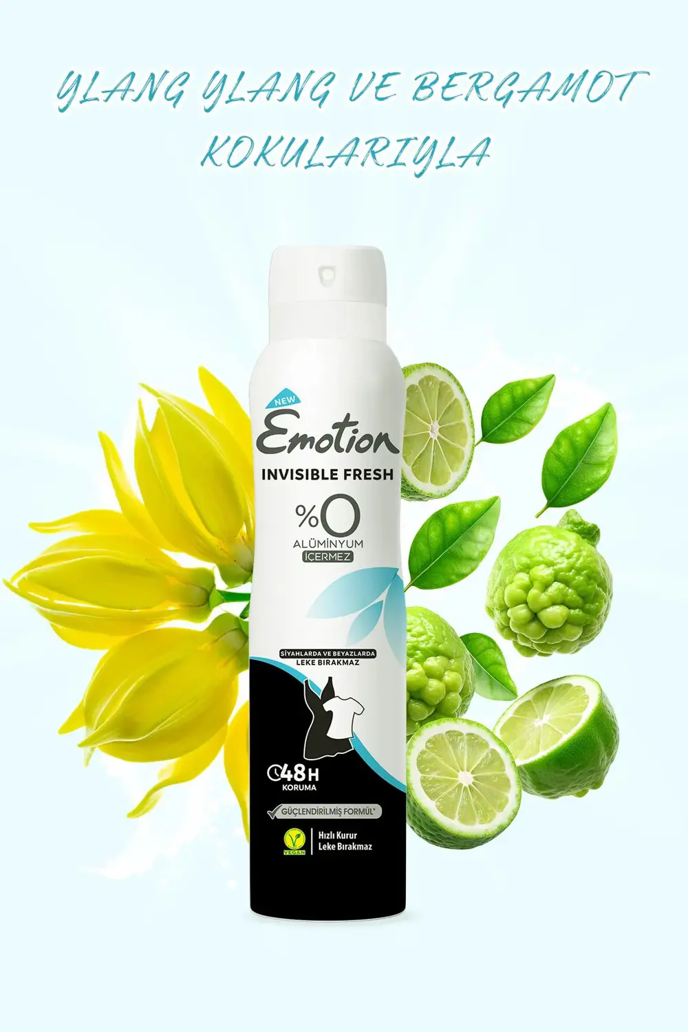 3 Adet Emotion Invisible Fresh Black & White Kadın Deodorant 150m