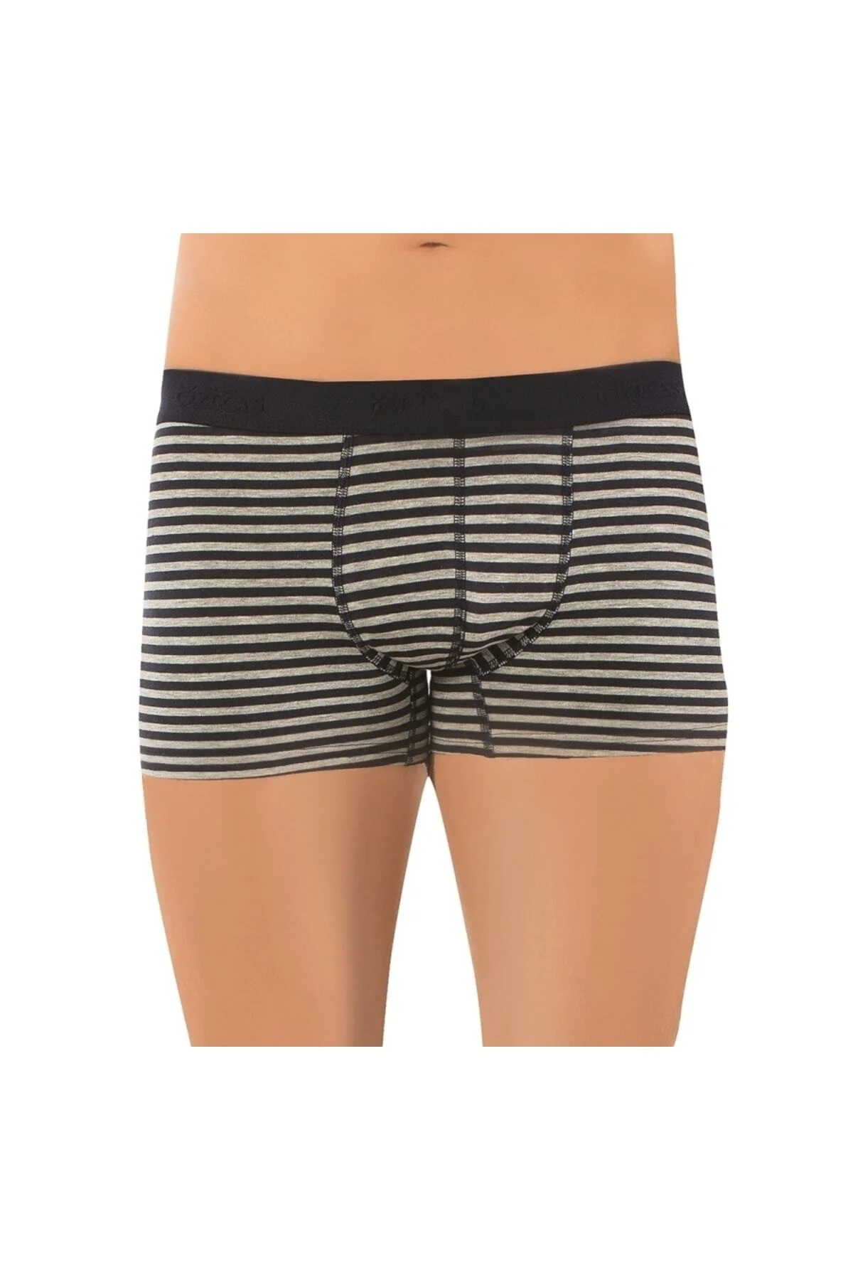 3 Adet Erkek Çizgili Lycralı Boxer