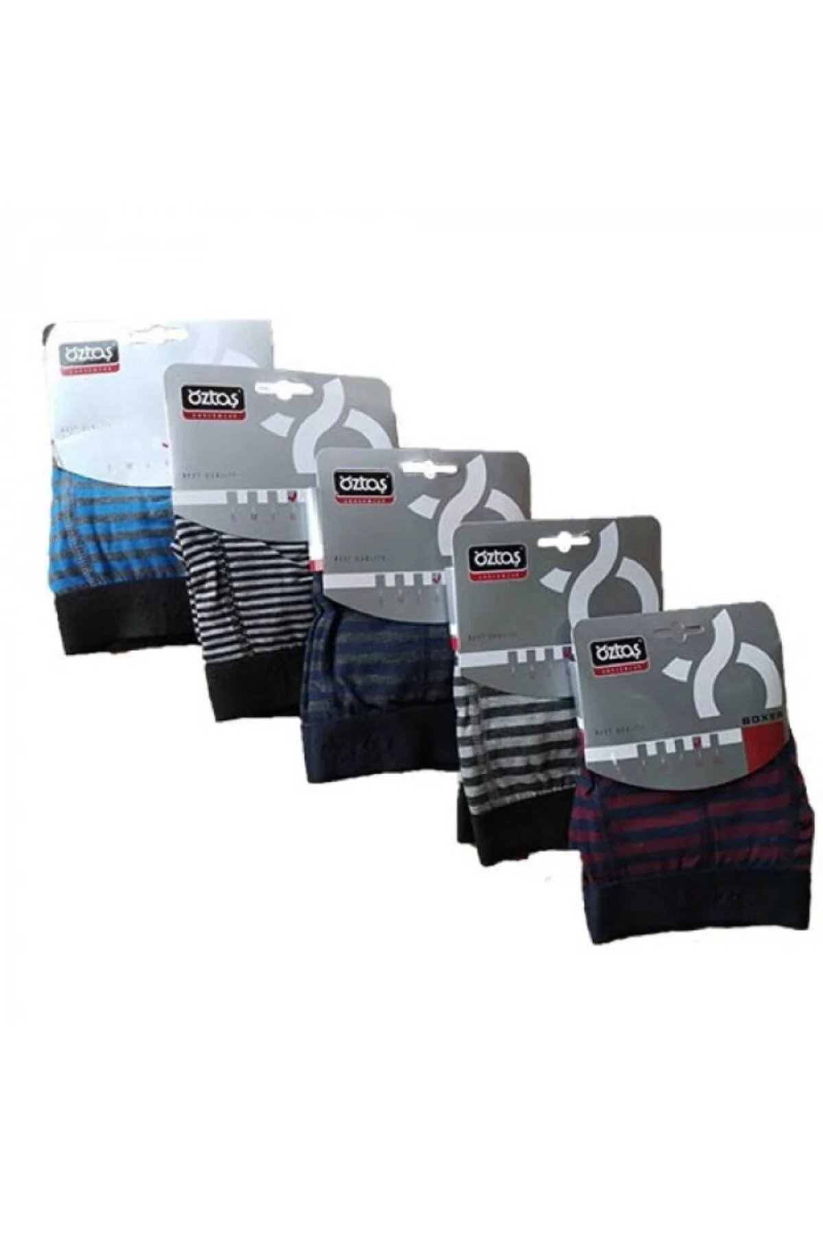 3 Adet Erkek Çizgili Lycralı Boxer