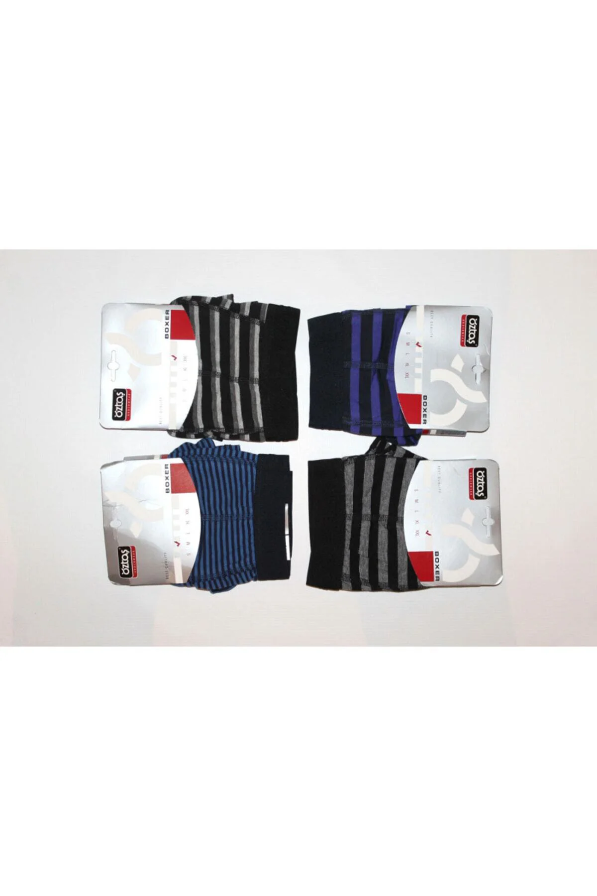 3 Adet Erkek Çizgili Lycralı Boxer