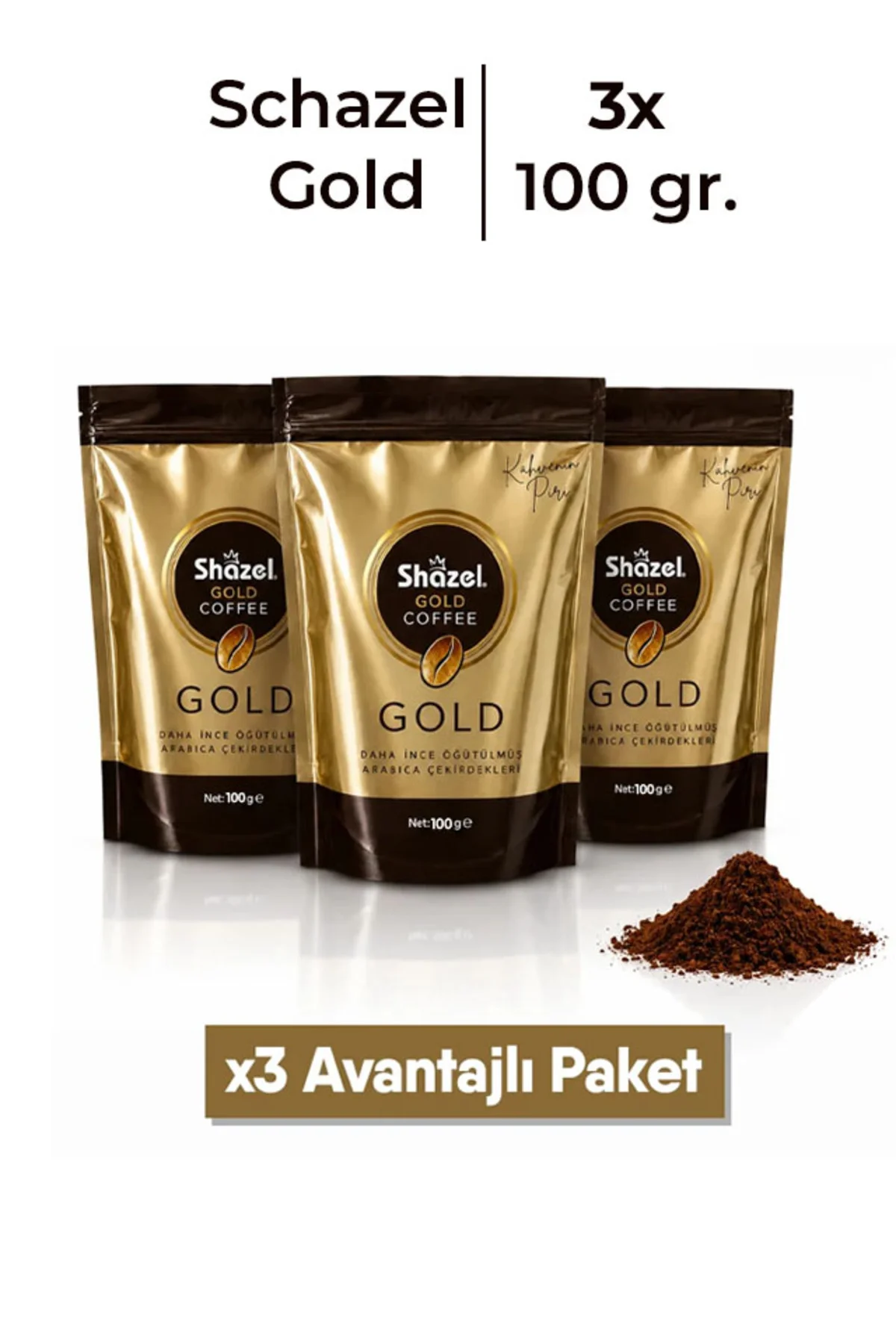 3 Adet Gold Çözünebilir Granül Kahve 100 gr %100 Arabica 3 Adet Gold Çözünebilir Granül Kahve 100 gr %100 Arabica