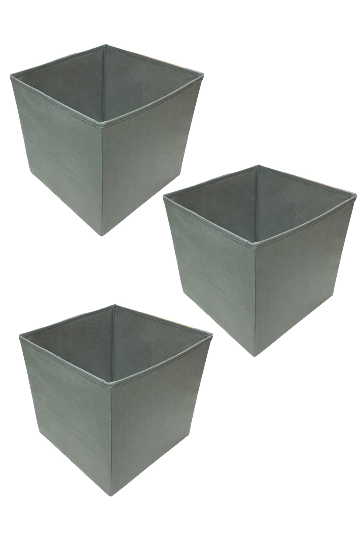 Balkan Room 3 Adet Gri Çok Amaçlı Dolap Düzenleyici Kutu Dekoratif Saklama Ku