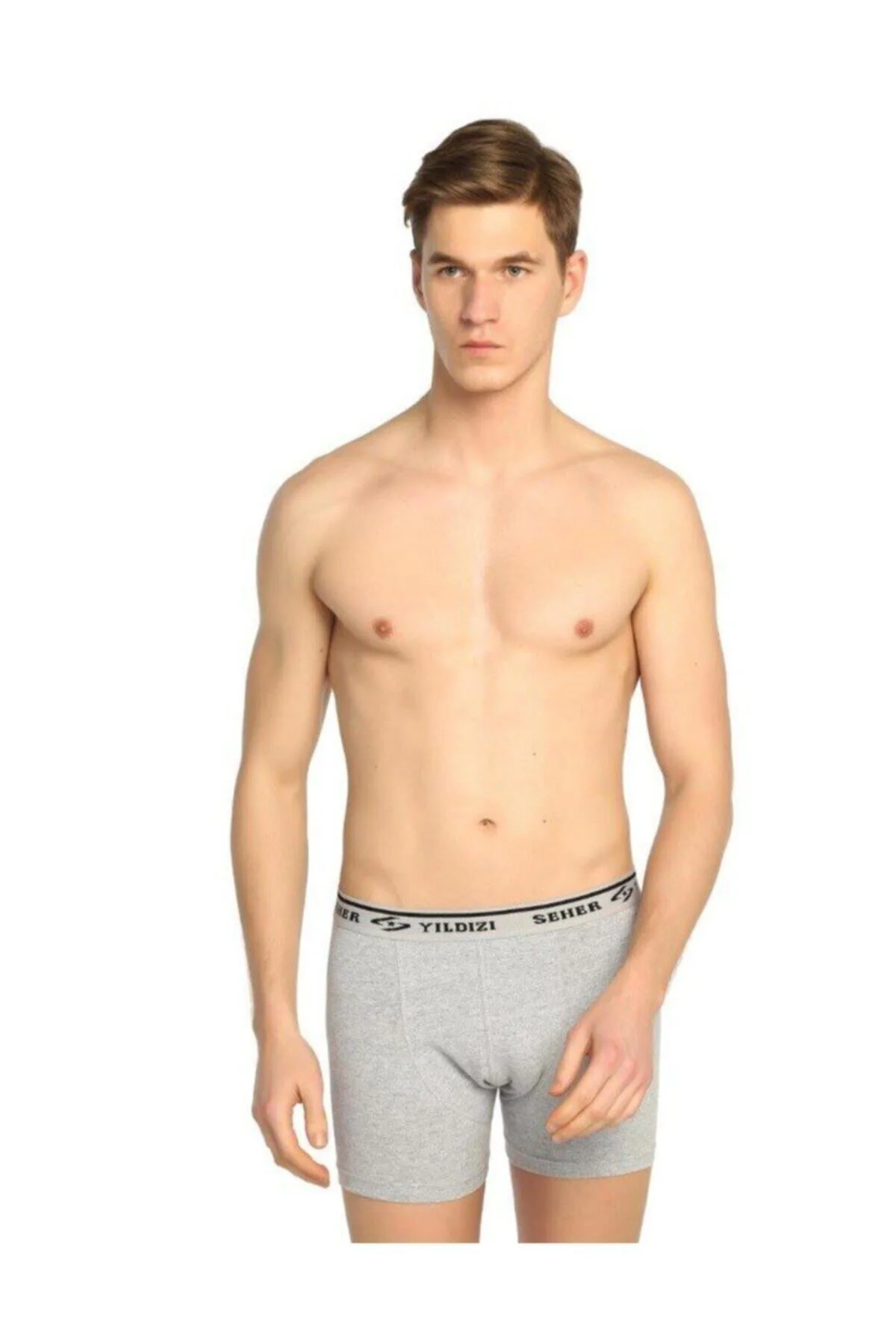3 Adet Gri Renk Elastan Boxer 3 Adet Gri Renk Elastan Boxer