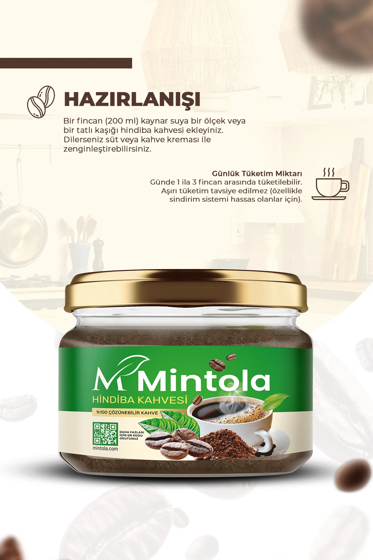 3 Adet Hindiba Kahvesi 3 x 150 gr