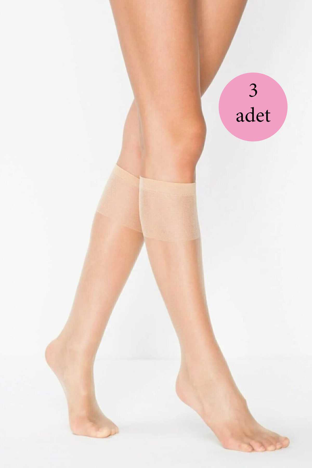 Just Cheap Store 3 Adet Kadin Diz Alti Parlak Fit 15 Denye Çorap Açik Ten