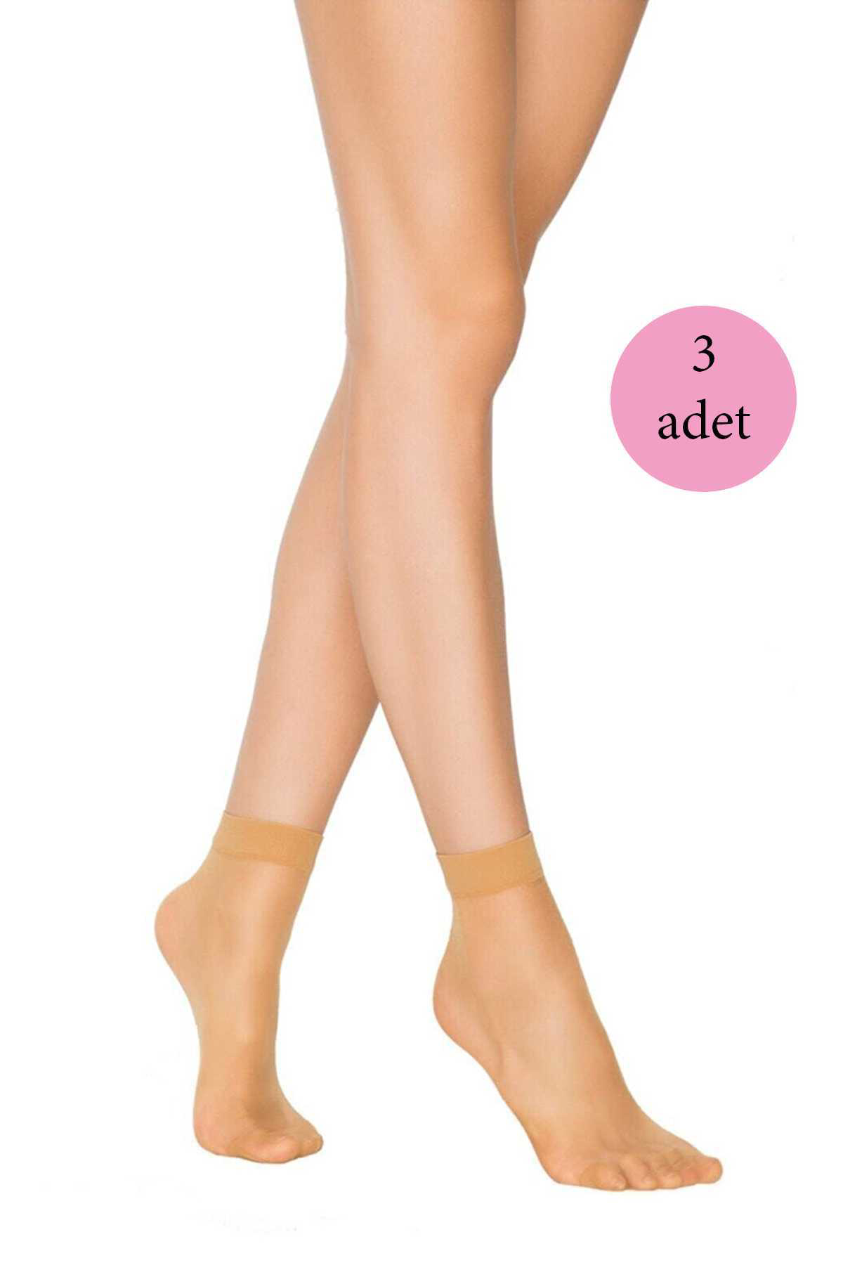 Just Cheap Store 3 Adet Kadin Ten Süper 15 Mat Soket Çorap Ten