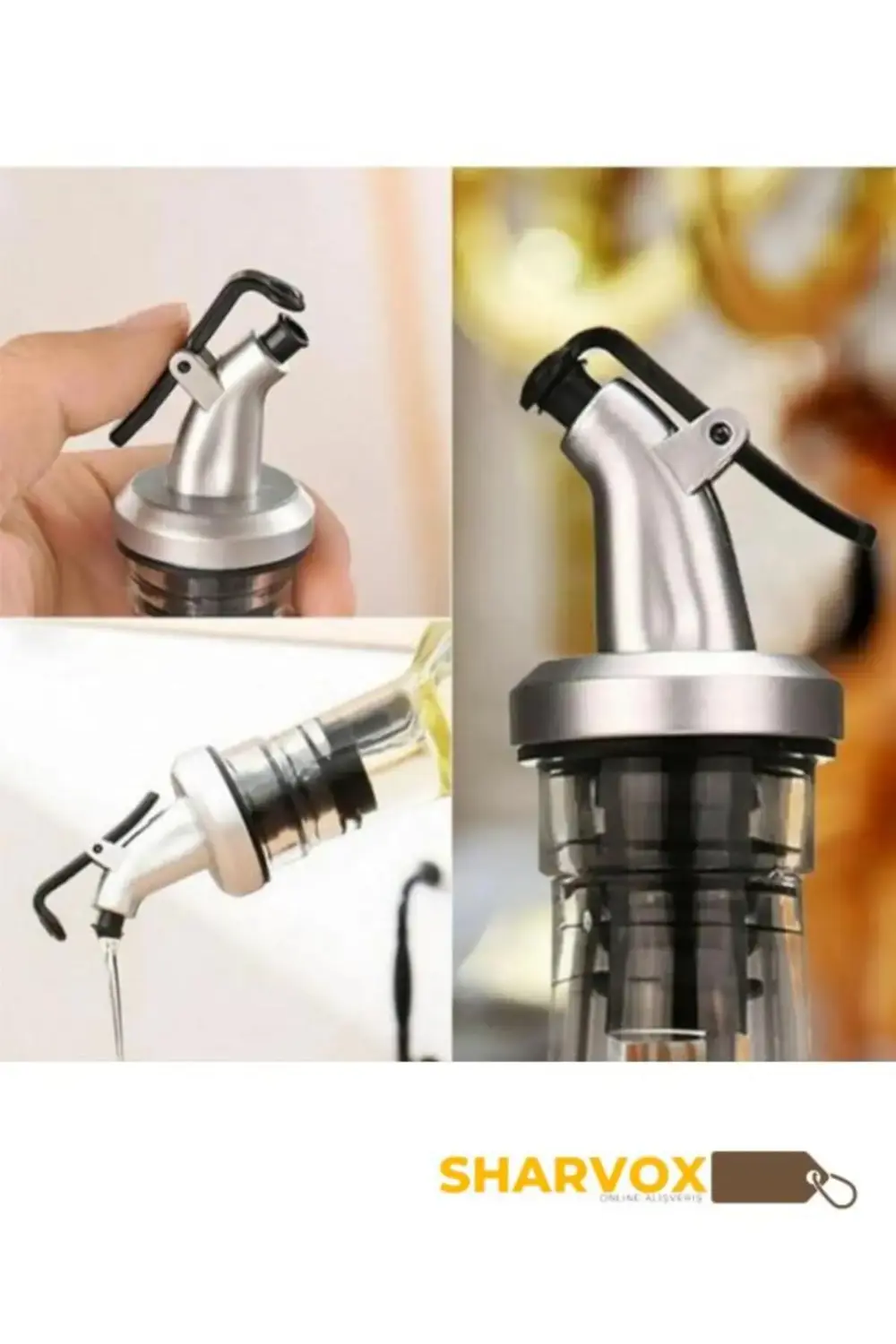 3 Adet Kapaklı Şişe Ucu Servis Aparatı – Damlalık Yağdanlık Tıpa