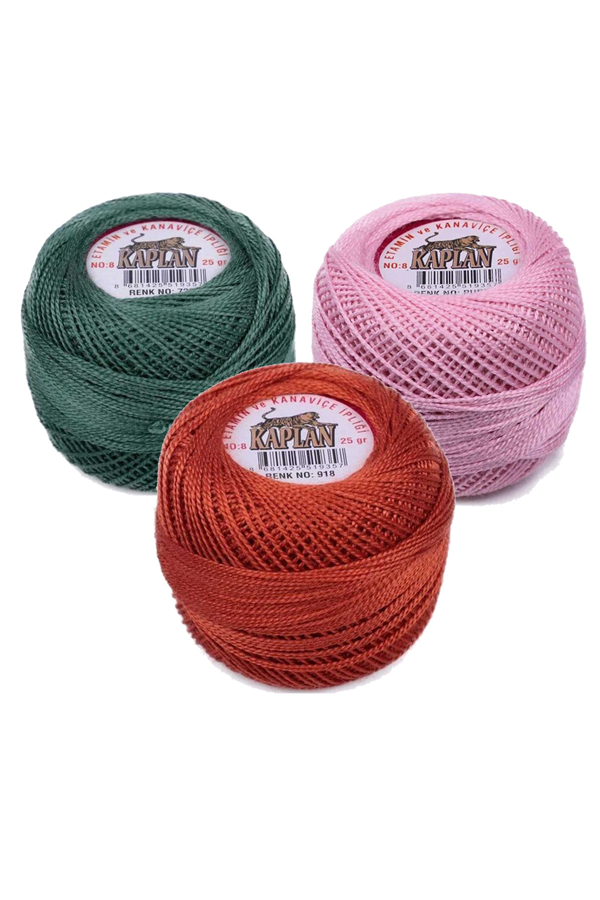 3 Adet Kaplan Etamin Ve Kanaviçe İpi 8 No Kod/Renk: 726 - PUDRA -