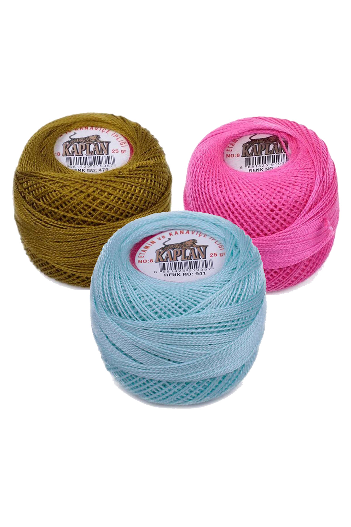 3 Adet Kaplan Etamin Ve Kanaviçe İpi 8 No Kod/Renk: 470 - 111 - 9