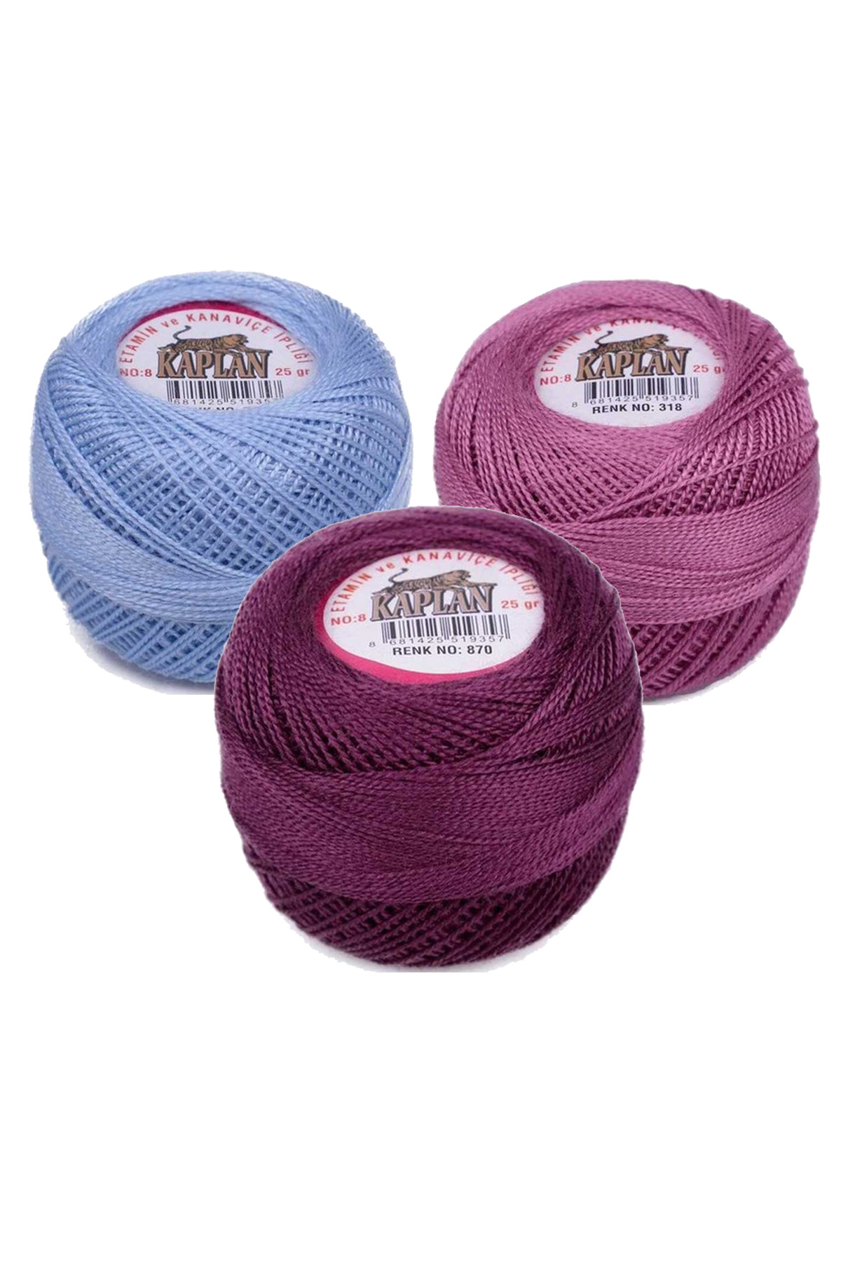 3 Adet Kaplan Etamin Ve Kanaviçe İpi 8 No Kod/Renk: 799 - 318 - 8