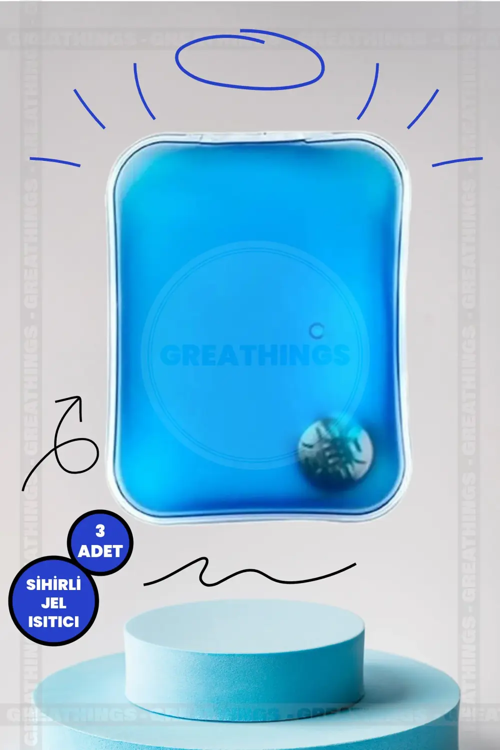 3 Adet Kare Şekilli Sihirli Jel Isıtıcı, Yeniden Kullanılabilir I