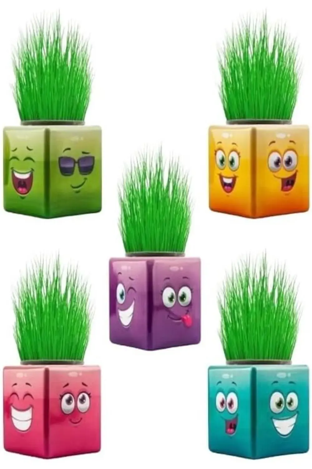 3 Adet Karışık 3 Tarafı Emojili Küp Çim Okul Ve Okul Öncesi Hediy