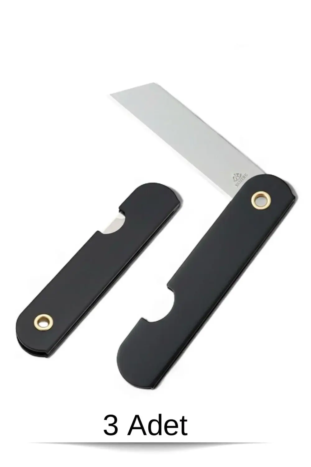 3 adet Katlanır Maket Bıçağı – Paslanmaz Çelik, Büyük, Dayanıklı