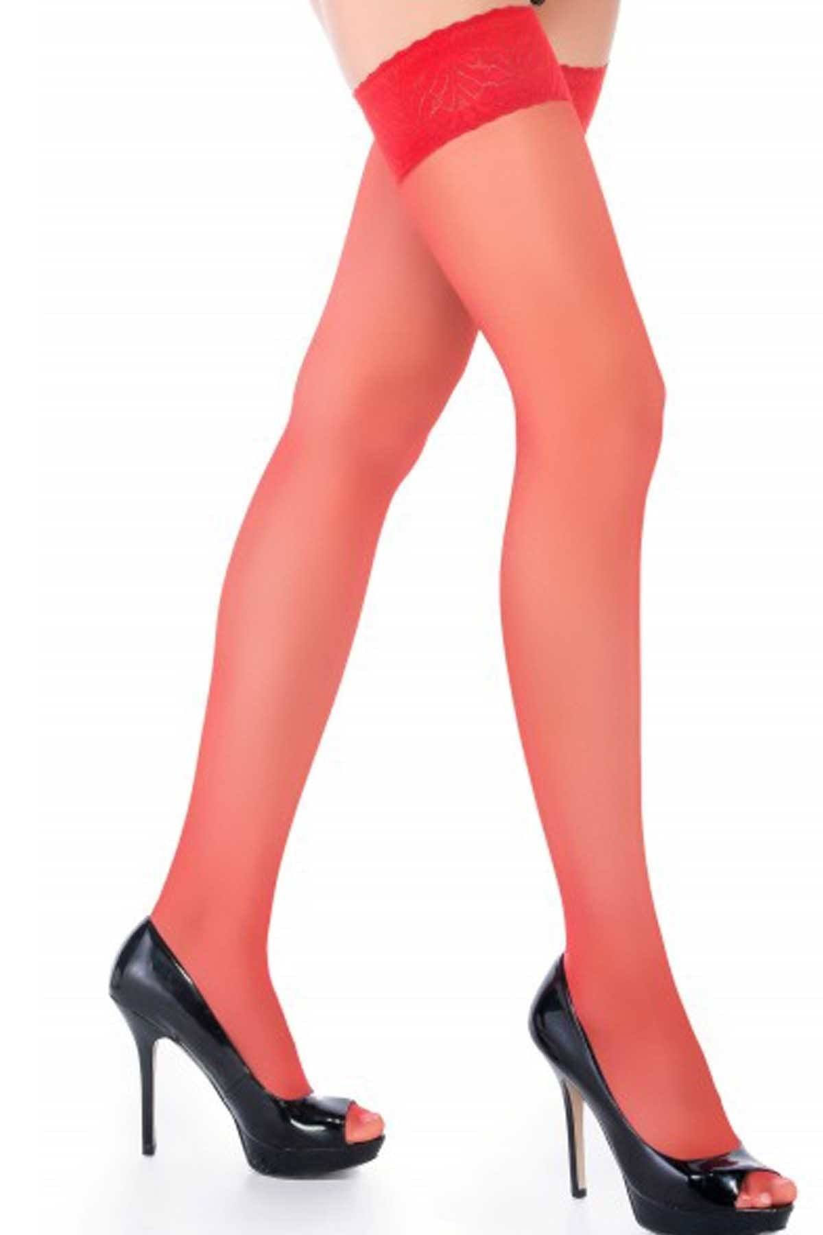 3 Adet Kırmızı Renk Jartiyer Külotlu Çorap