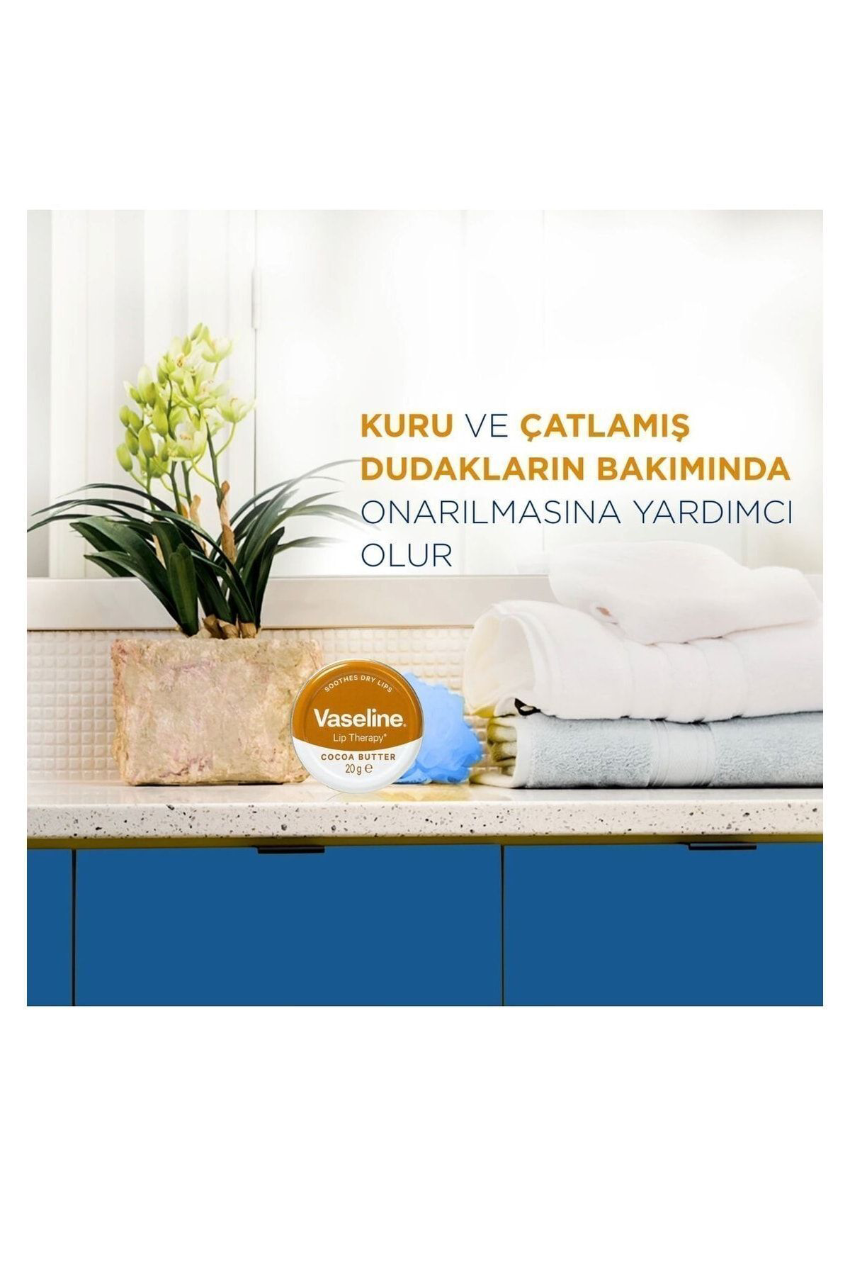 Vaseline 3 Adet Lip Therapy Aloe Vera Kakao Ve Original Yumuşatıcı / Nemle