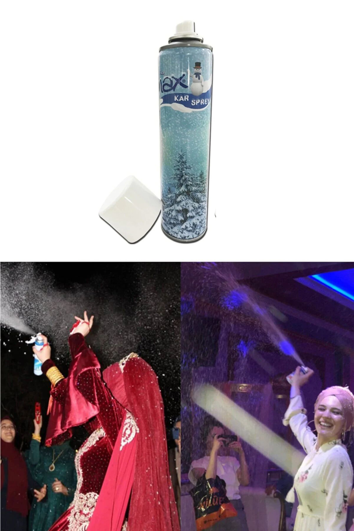 Just Cheap Store 3 Adet Max Kar Köpüğü Spreyi, Eriyen Kar Taneleri, Parti Köpük Ka