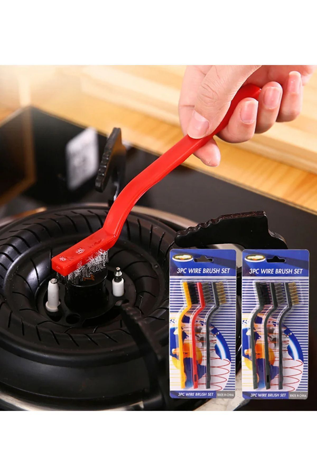 3 Adet Ocak Fırın Mangal Izgara Airfryer Temizliği Tel Pas Sökme 