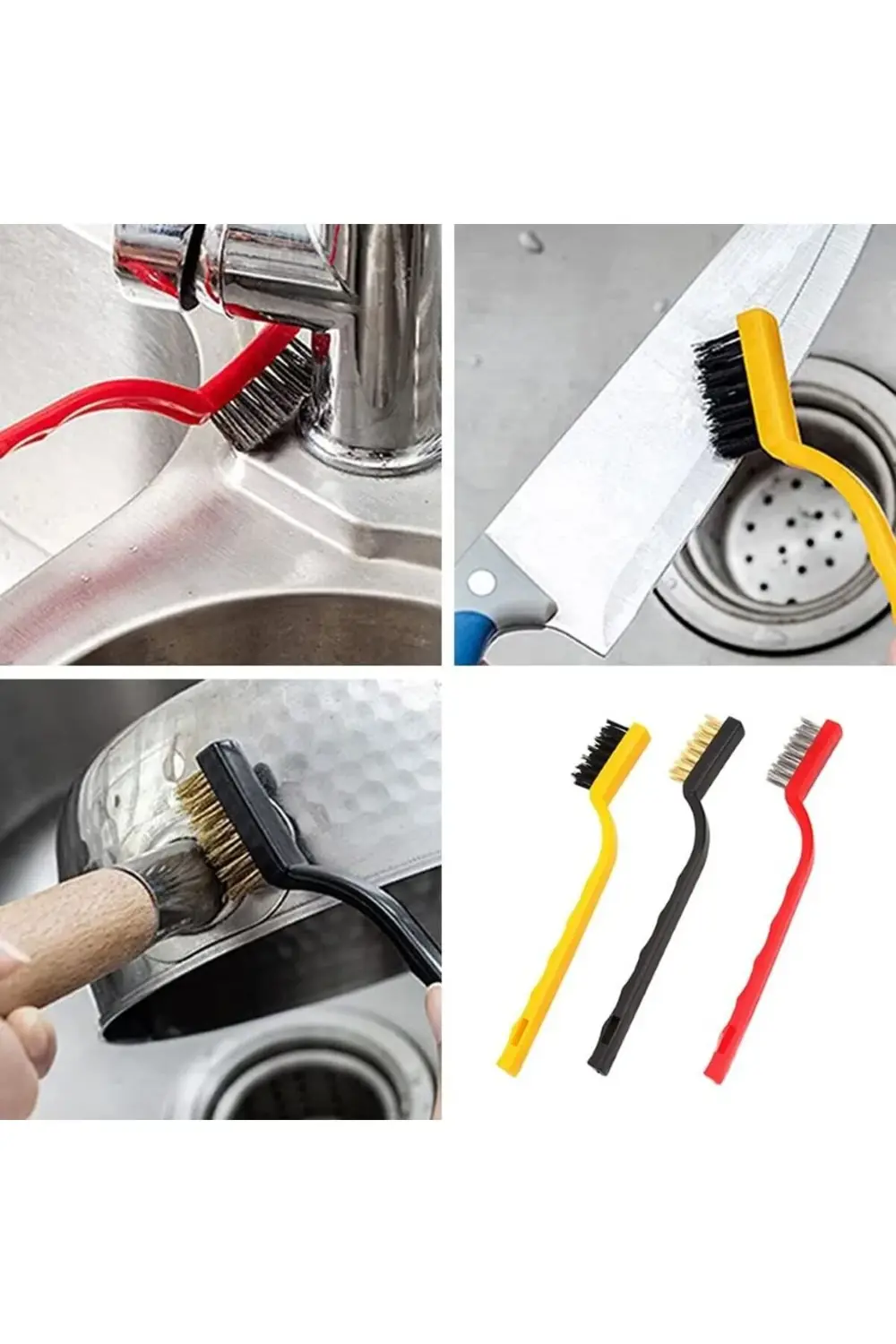 3 Adet Ocak Fırın Mangal Izgara Airfryer Temizliği Tel Pas Sökme