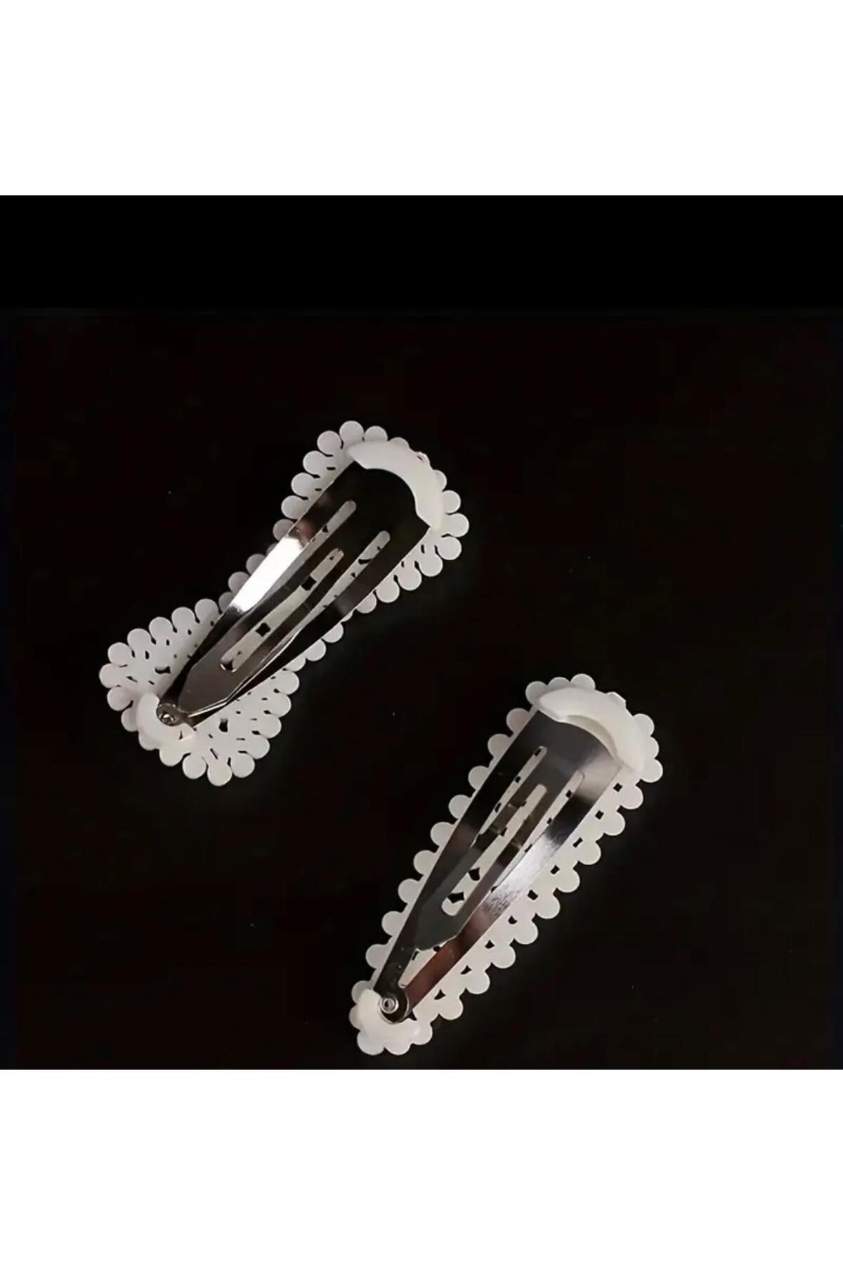 3 adet orta boy ( 5 cm ) incili çıtçıtlı kadın yan toka