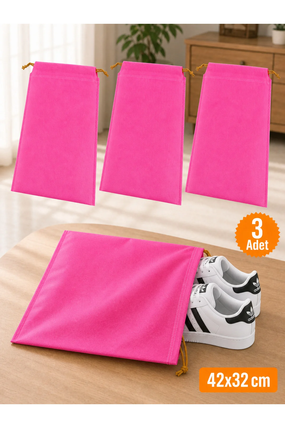 3 Adet Pembe Büzgülü Ayakkabı Saklama Çantası Seyahat Hurcu Çok Amaçlı Dolap Çekmece Valiz Düzenleyici 3 Adet Pembe Büzgülü Ayakkabı Saklama Çantası Seyahat Hurcu Çok Amaçlı Dolap Çekmece Valiz Düzenleyici