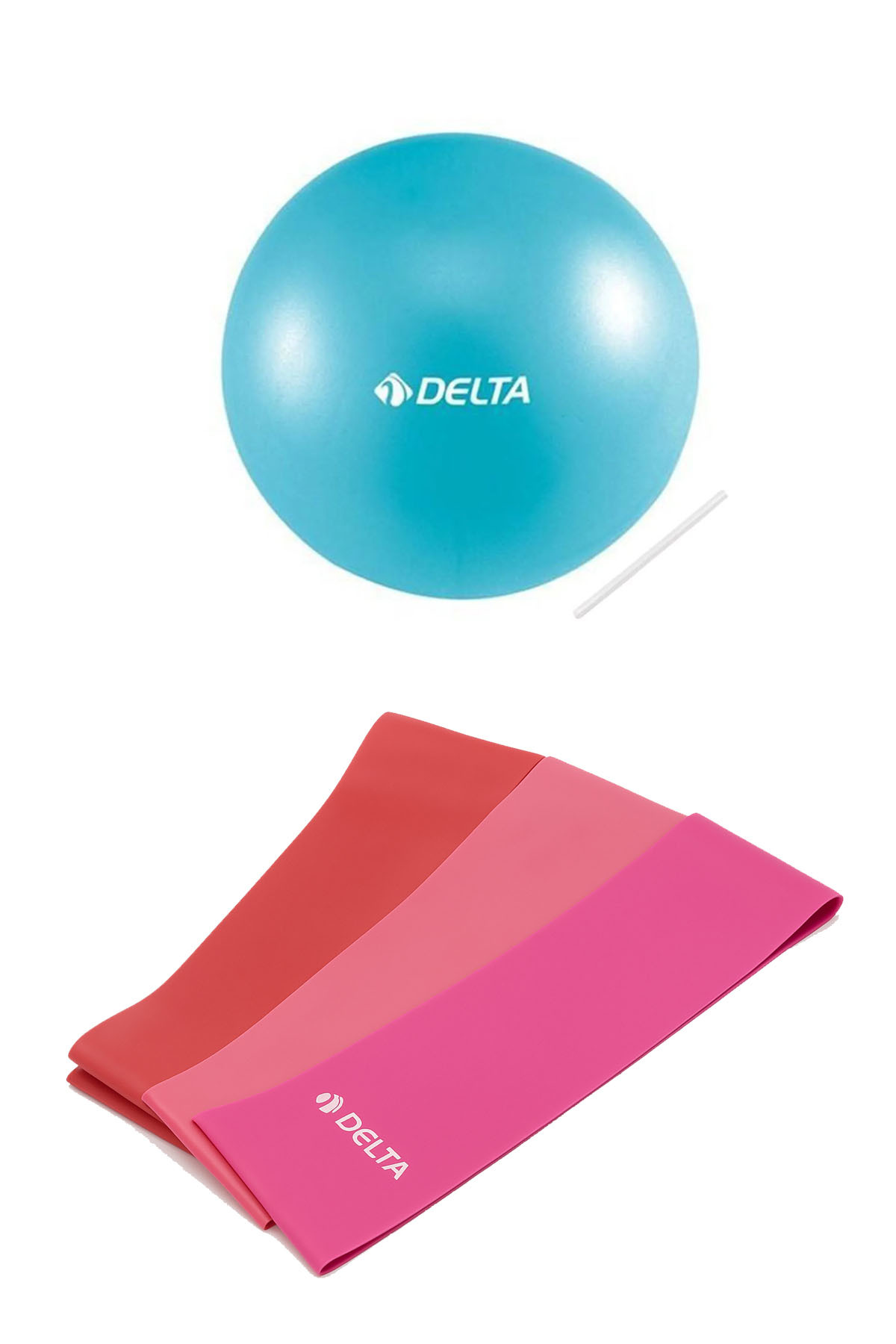 Delta 3 Adet Pilates Bandi Farkli Dirençlerde 3 Direnç Lastiği, 20 Cm M
