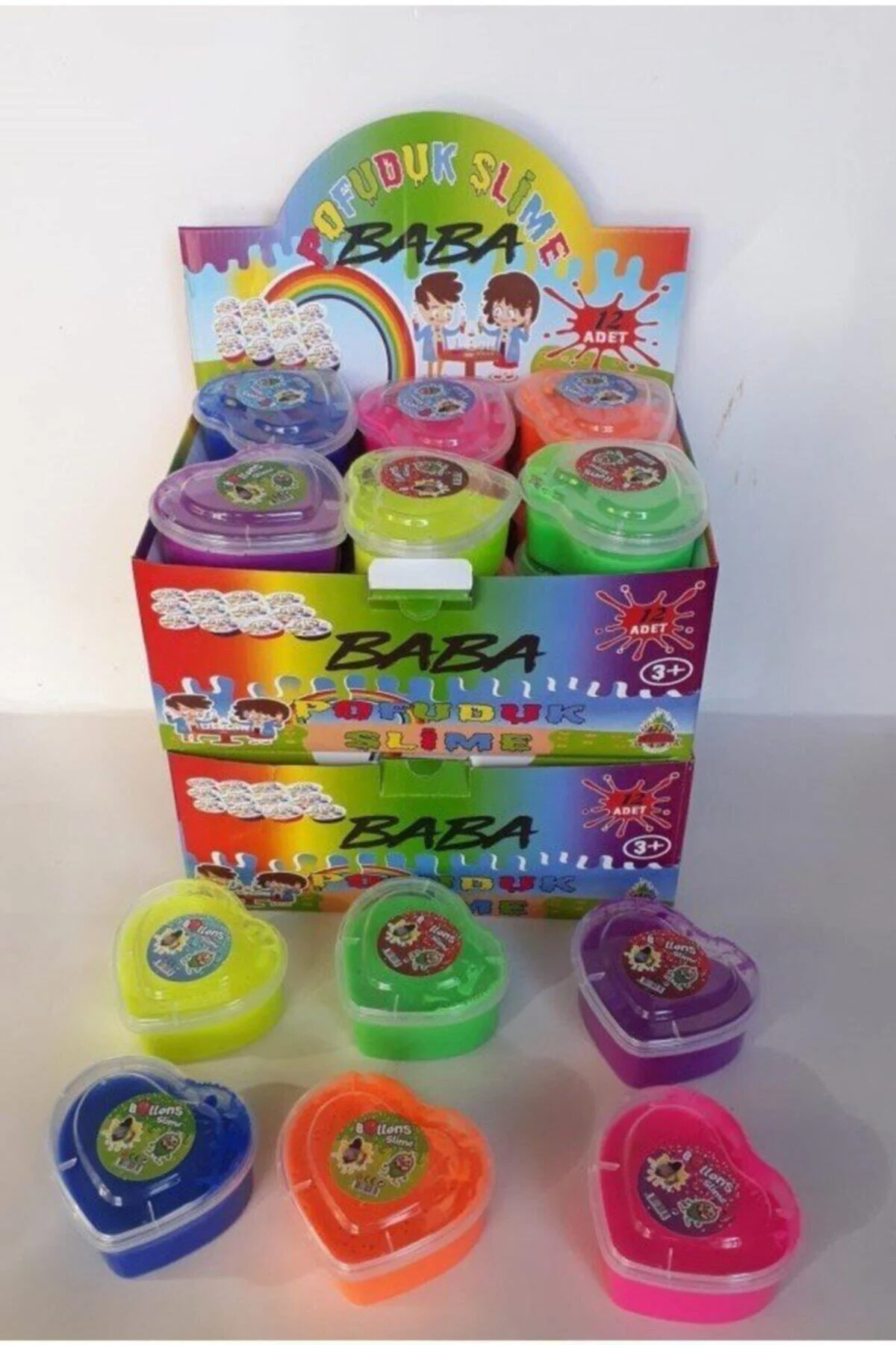 3 Adet Pofuduk Slime Seti: Kalpli Tasarımıyla Çocukların Favorisi 3 Adet Pofuduk Slime Seti: Kalpli Tasarımıyla Çocukların Favorisi