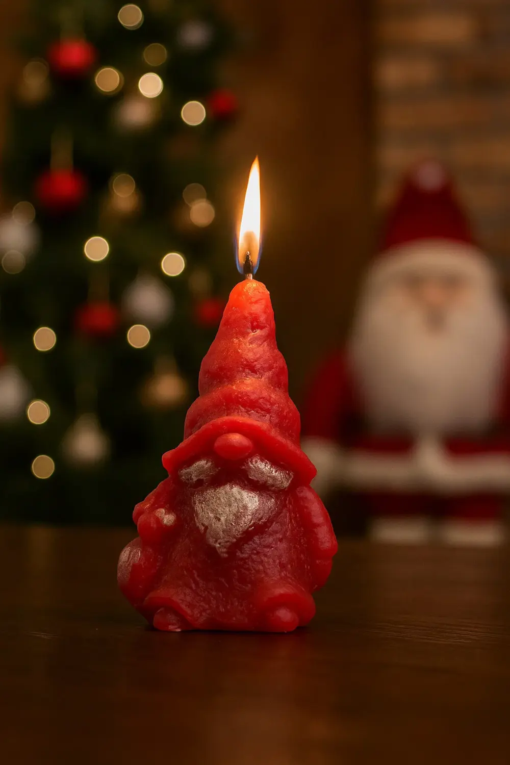 3 adet şans cücesi hediyelik dekoratif mum seti