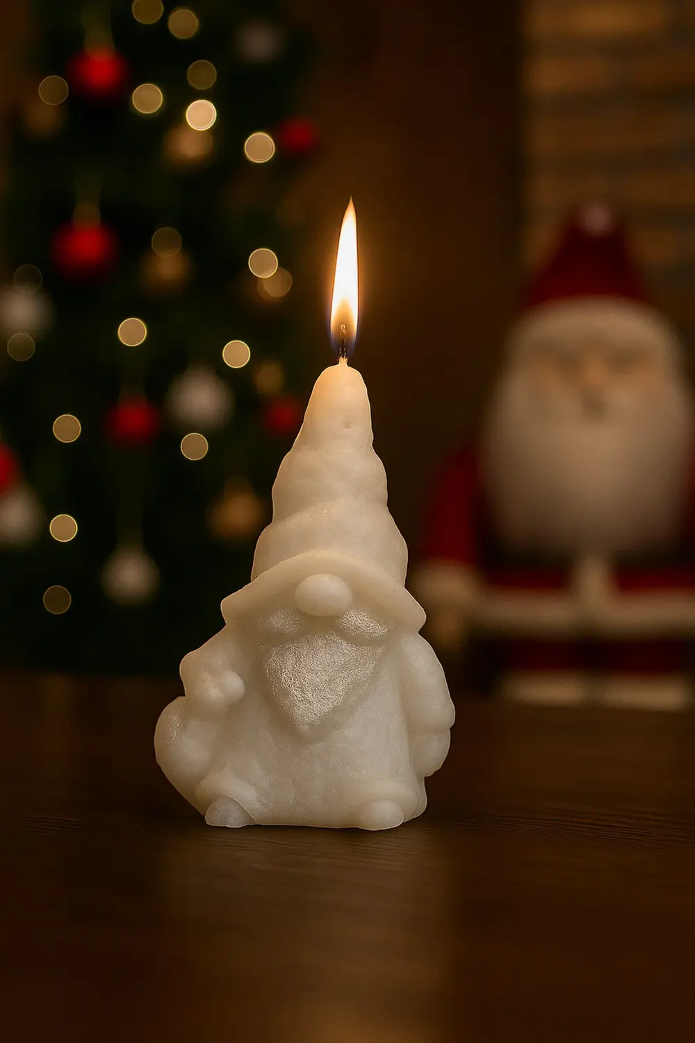 3 adet şans cücesi hediyelik dekoratif mum seti