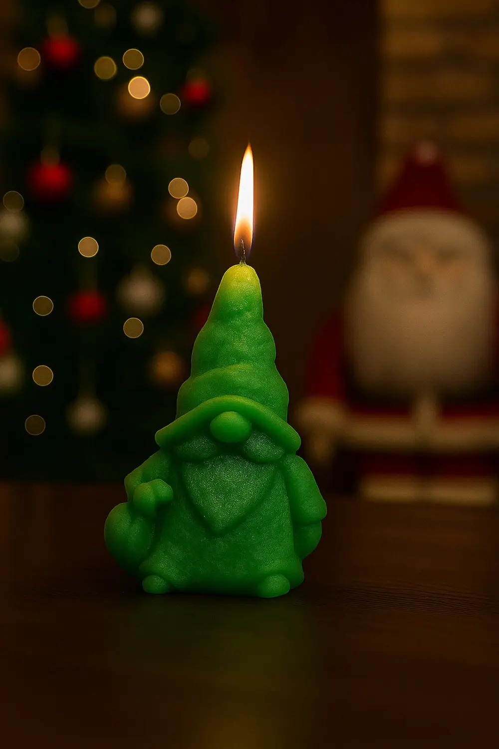 3 adet şans cücesi hediyelik dekoratif mum seti