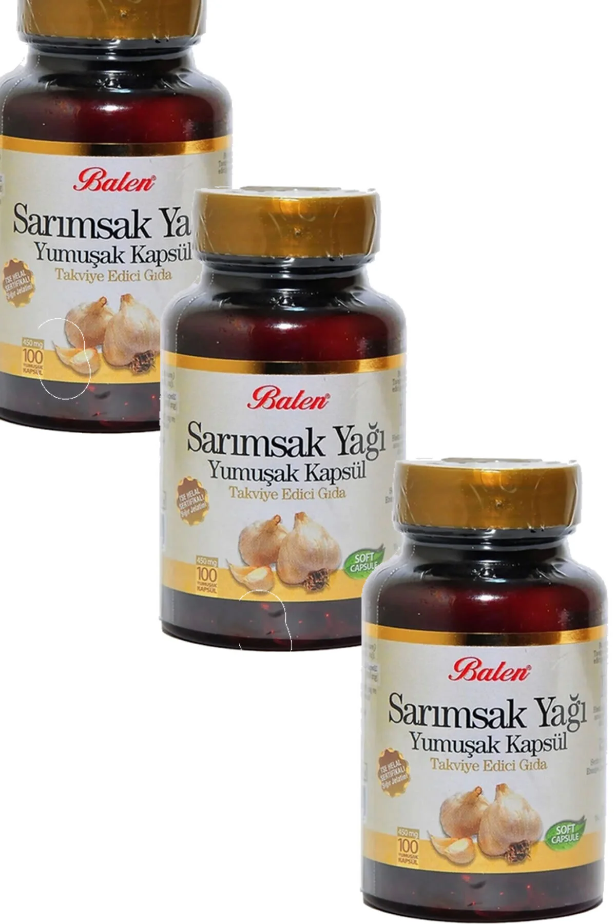 3 Adet Sarımsak Yağı Yumuşak Kapsül 450 Mg 100 Kapsül.