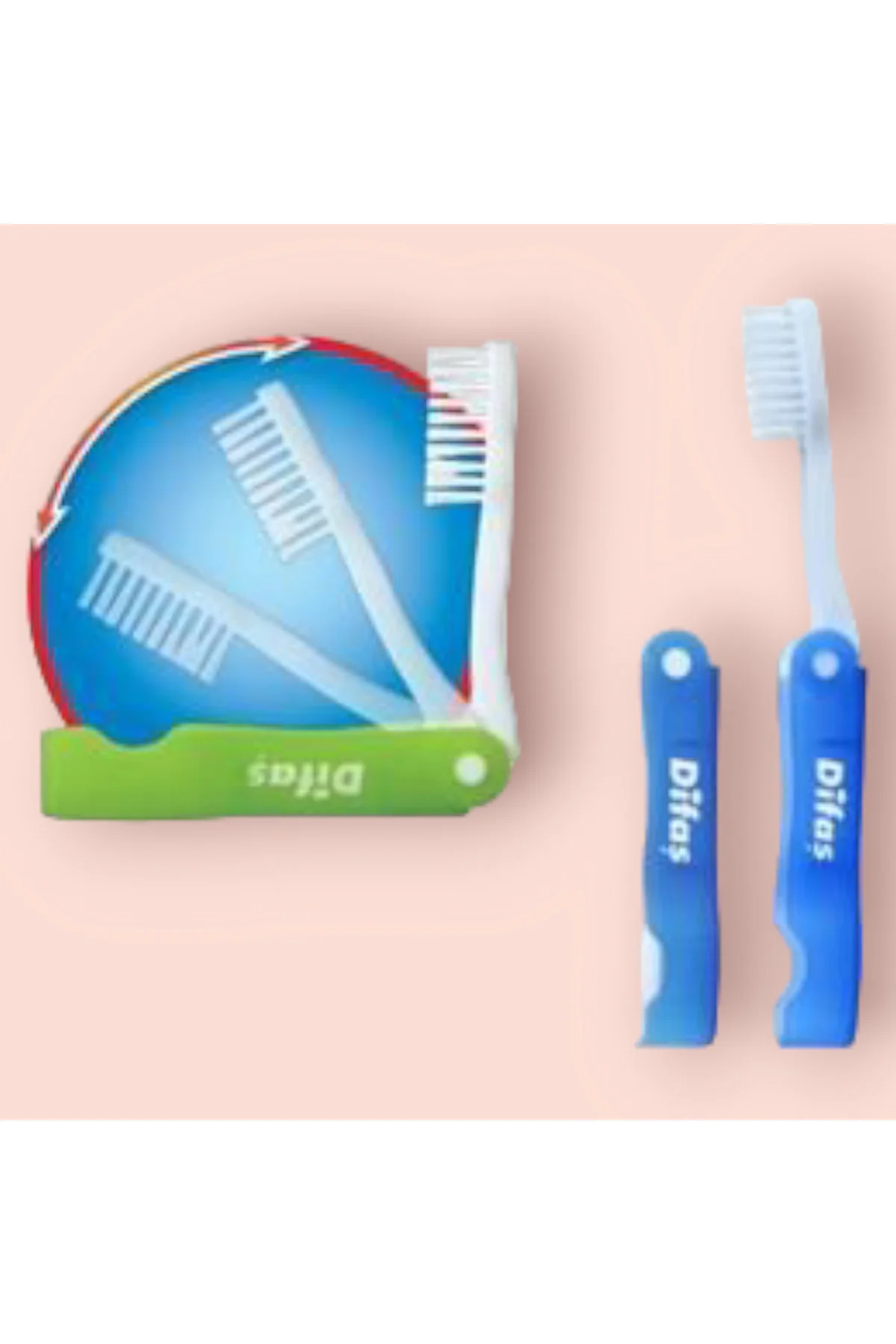 3 adet Seyahat tipi katlanır diş fırçası