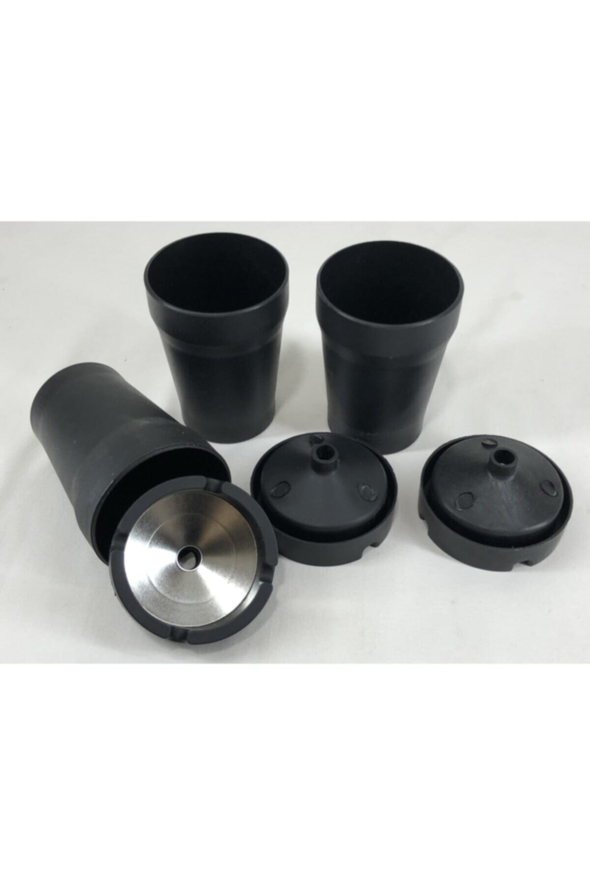 3 Adet Siyah Koku Yapmayan Özel Tasarım Metal Ağızlı Kül Tablası