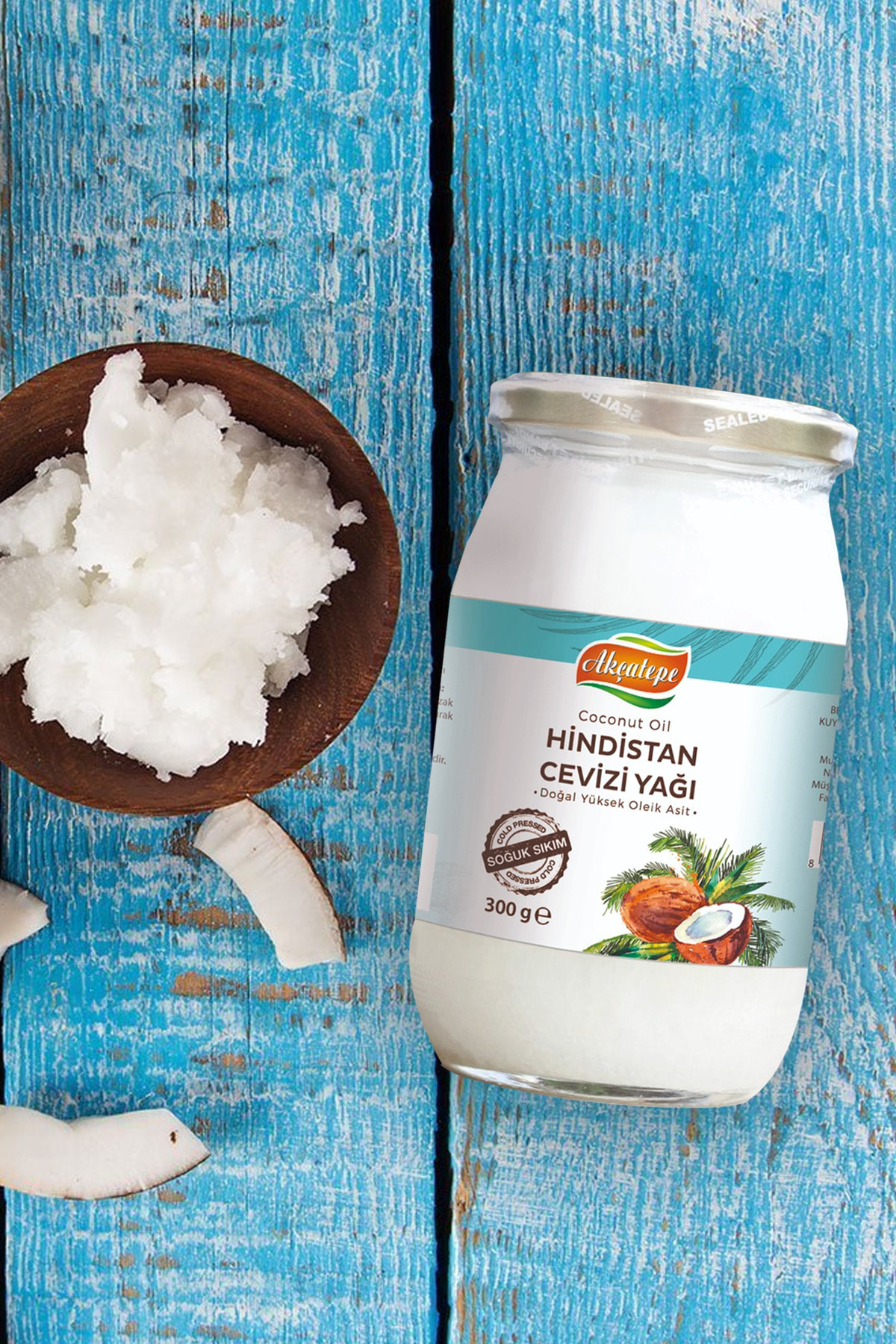 Akçatepe 3 Adet Soğuk Sıkım Katı Hindistan Cevizi Yağı