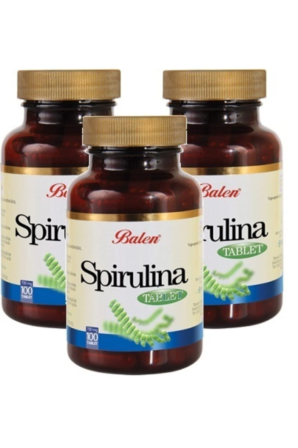 3 Adet Spirulina Tablet 100 Adet 700 Mg Yosun Hapı