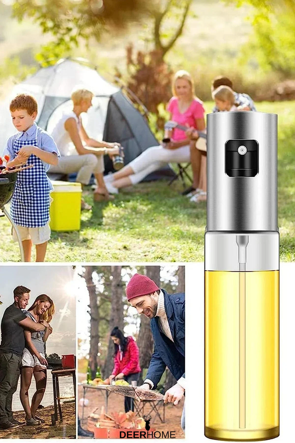 3 ADET Sprey Yağlık Cam Püskürtmeli Fısfıs 100 ml Yağdanlık Airfr