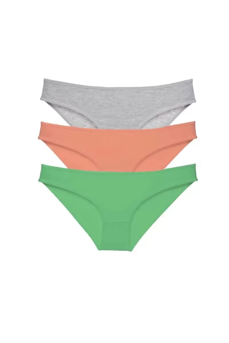 3 adet Süper Eko Set Likralı Kadın Slip Külot Gri Pudra Yeşil mud 3 adet Süper Eko Set Likralı Kadın Slip Külot Gri Pudra Yeşil mud