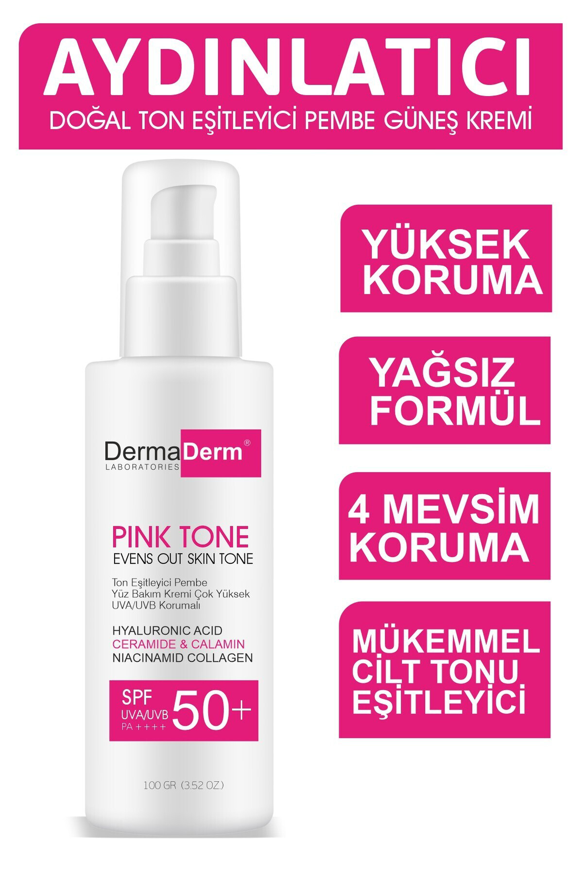 3 ADET Ton Eşitleyici Aydınlatıcı Güneş Kremi 100ml Sunblock Tone