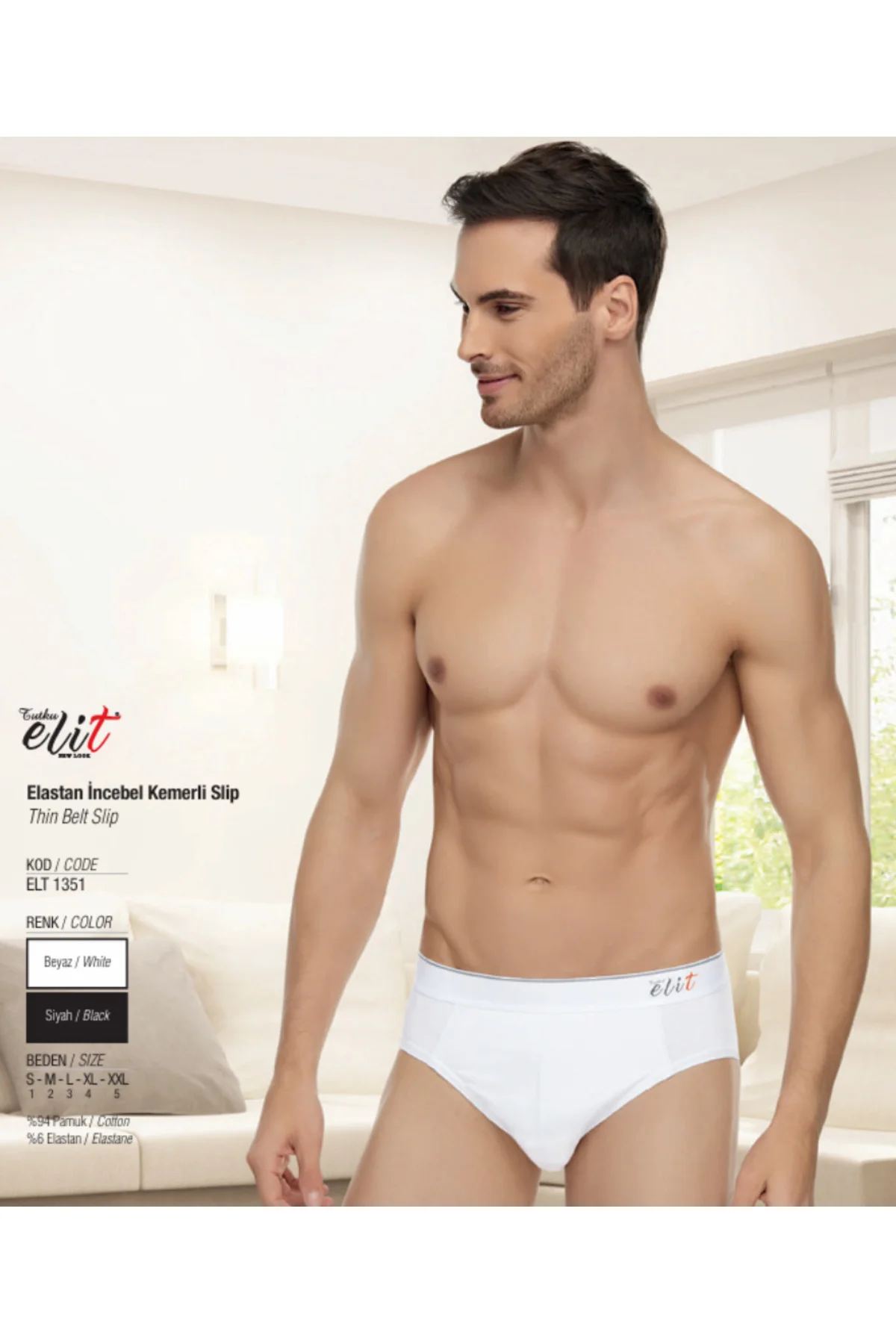 (3 ADET) Tutku Elit Elastan Likralı İnce Kemer Slip