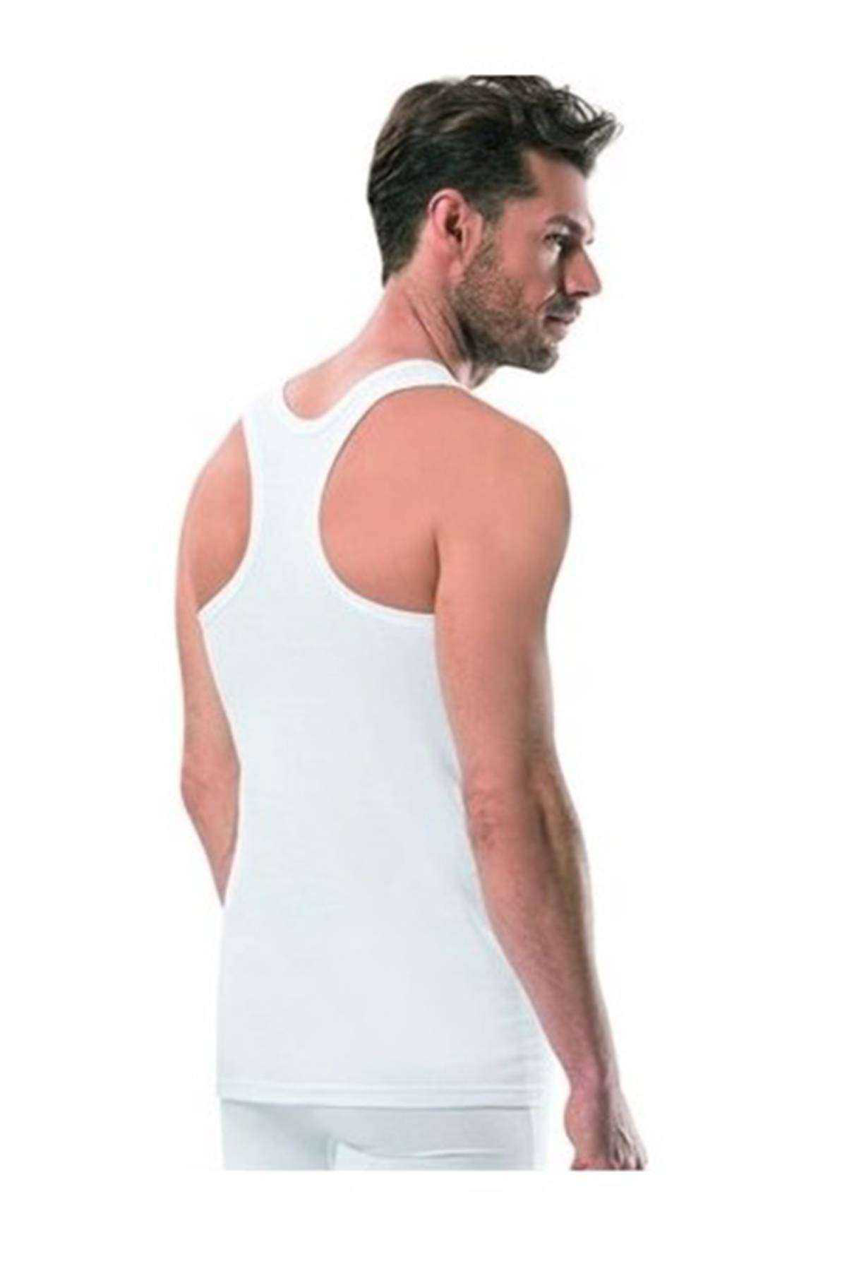 Just Cheap Store 3 Adet Tutku Ribana Spor Erkek Beyaz Atlet 0118