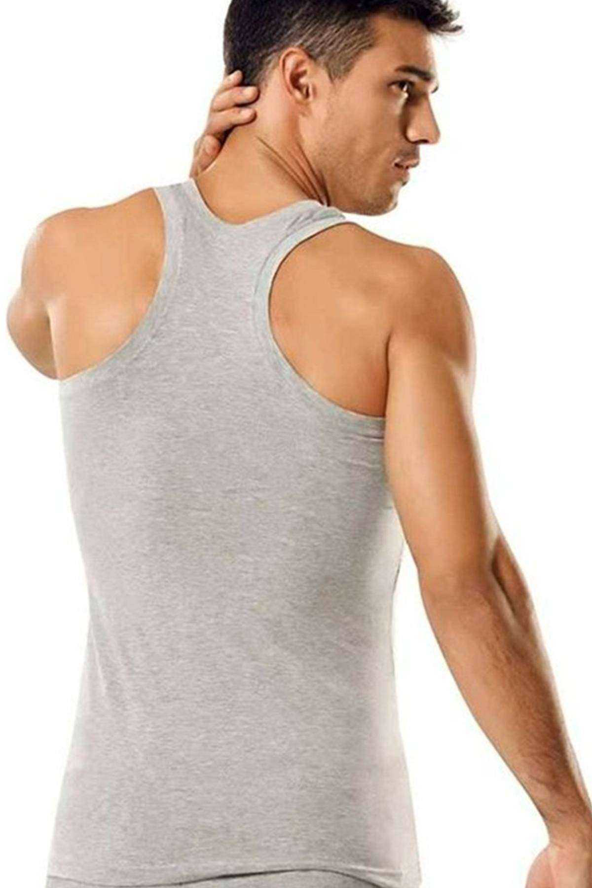 Just Cheap Store 3 Adet Tutku Ribana Spor Erkek Gri Atlet 0118