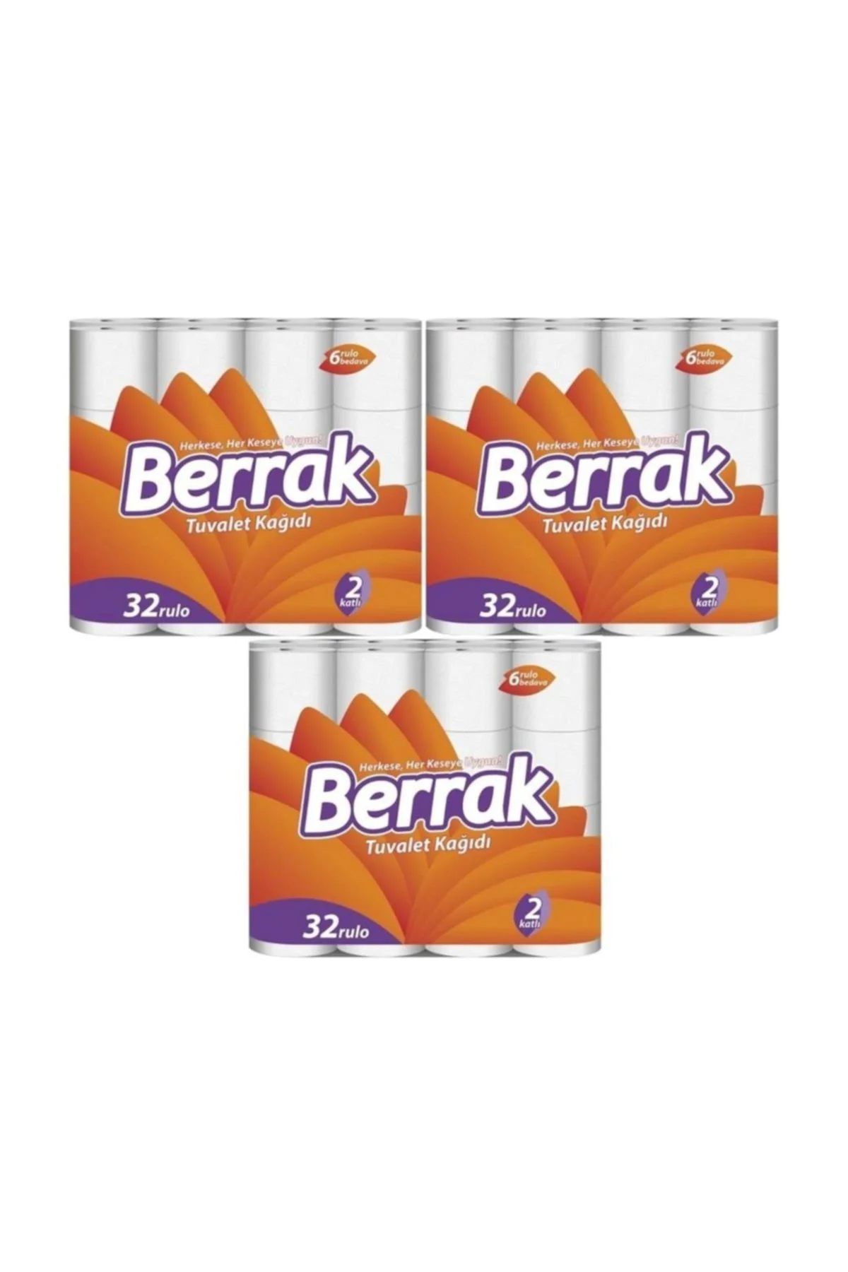 3 AdetBERRAK 32 Rulo Tuvalet Kağıdı (96 Rulo)