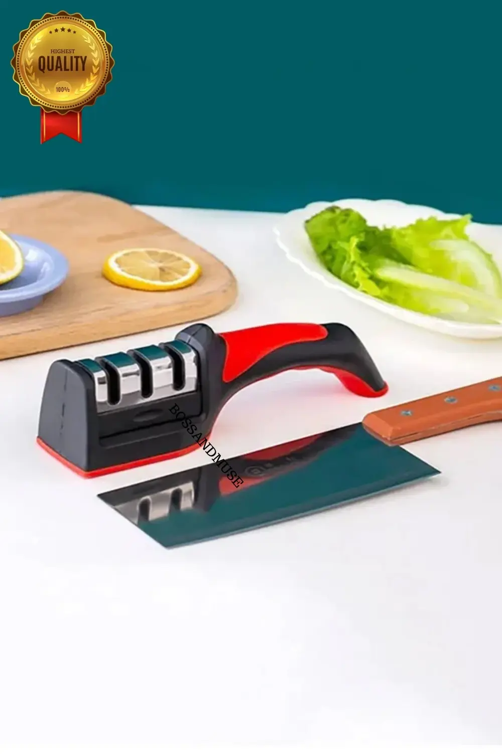 3 Aşamalı Paslanmaz Çelik 1. Kalite Bıçak Bileme Aparatı Asorti R