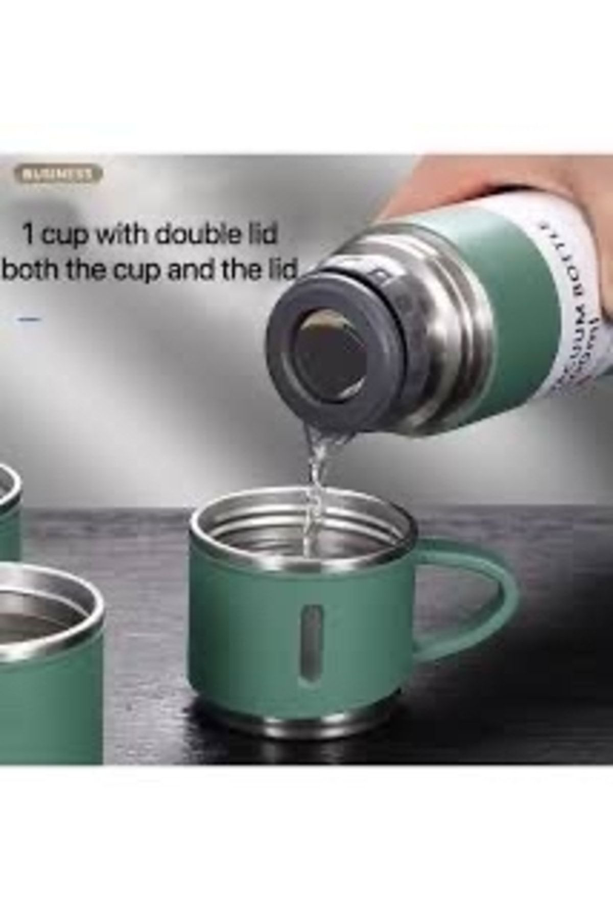 Kekikdükkan 3 Bardakli Çelik Termos