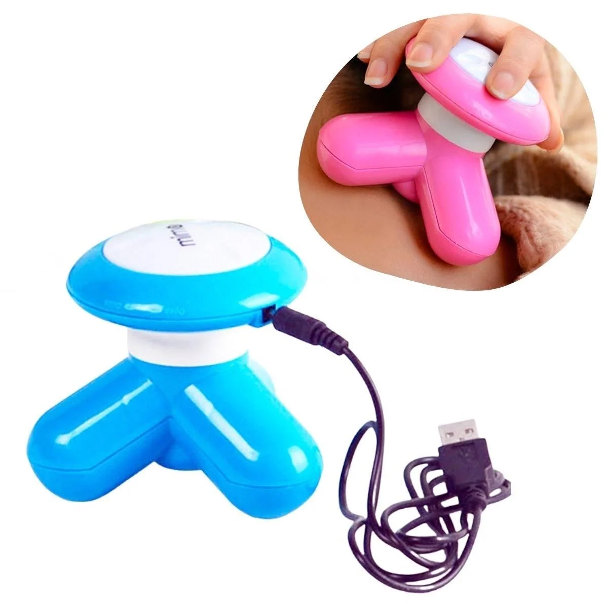 3 Başlıklı Titreşimli Usb Şarjlı Mini El Masaj Aleti Bx40