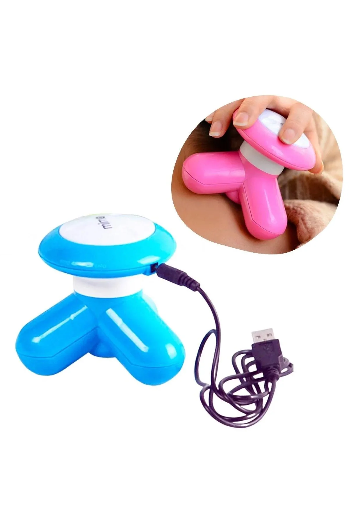 3 Başlıklı Titreşimli USB Şarjlı Mini El Masaj Aleti 3 Başlıklı Titreşimli USB Şarjlı Mini El Masaj Aleti