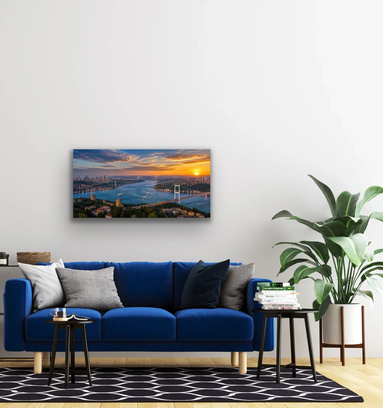 3 Boğaz Manzaralı İstanbul Kanvas Tablo - 40X80 CM